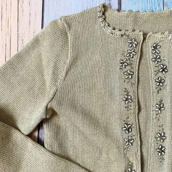 Vintage gold jeweled cardigan size small - Picture 7 of 11